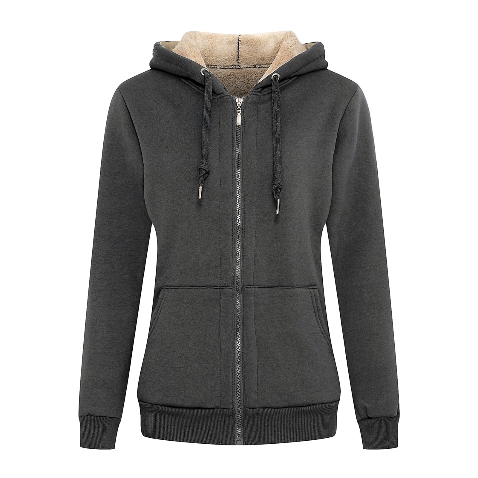 LBL Leading the Better Life Damen Kapuzensweatshirt, Dicker Kapuzenjacke Sweatjacke Kapuzenpullover Damen Hoodie Baumwolle Sweatshirtjacke Frauen Casual Pullover mit Fleecefutter