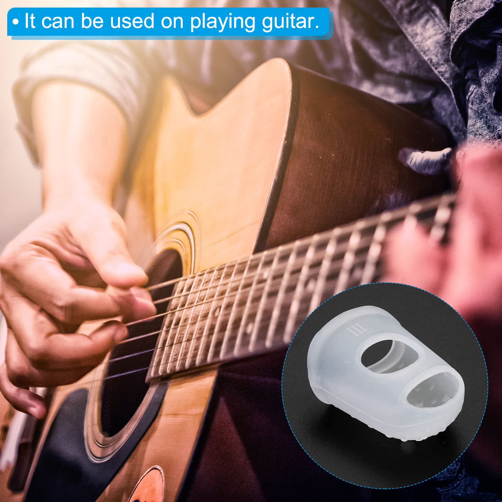 PATIKIL 0.85 Calci Gomma Dita Punte 30pz Silicone Pollice Polpastrelli Protezione Copritastiera Ditale per Chitarra Trasparente