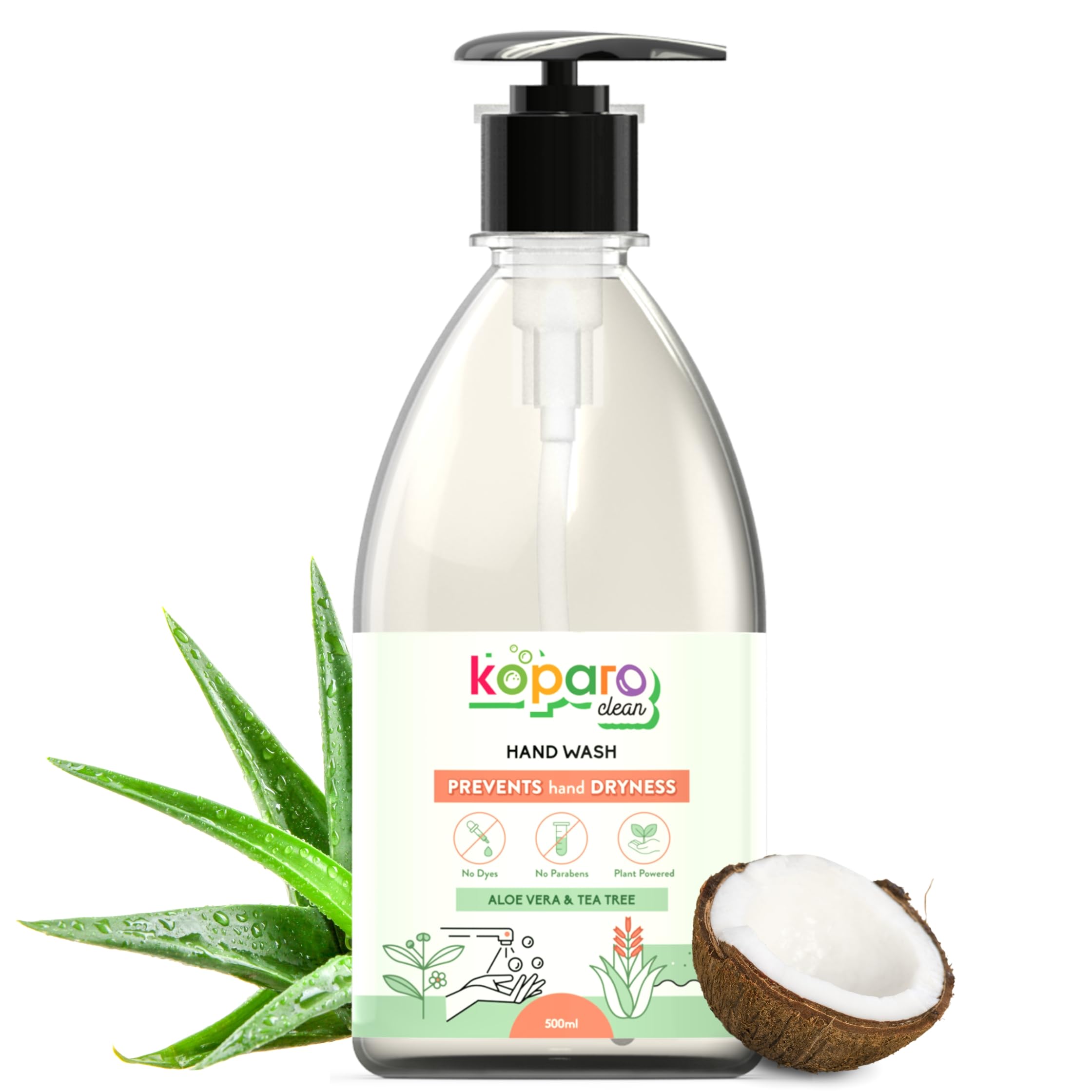 Koparo Handwash Liquid | Natural Hand Wash Liquids 500Ml | pH Balanced Germ Protection | Aloe Vera And Green Tea Fragrance | Infused With Tea Tree Oil And Glycerin | Safe For All Skin Types-image-11