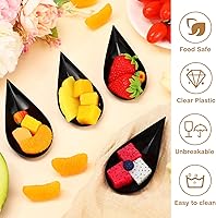 Vista 2 de Foaincore 500 cucharas de aperitivo de 4 pulgadas, mini platos de aperitivo de plástico, suministros de catering, cucharas de degustación Negro