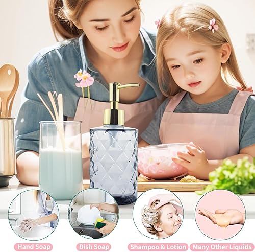 Miniatura 4 de Dispensador de jabón con bomba dorada, dispensador de jabón líquido de manos recargable para baño, jabón de manos, jabón para platos para cocina