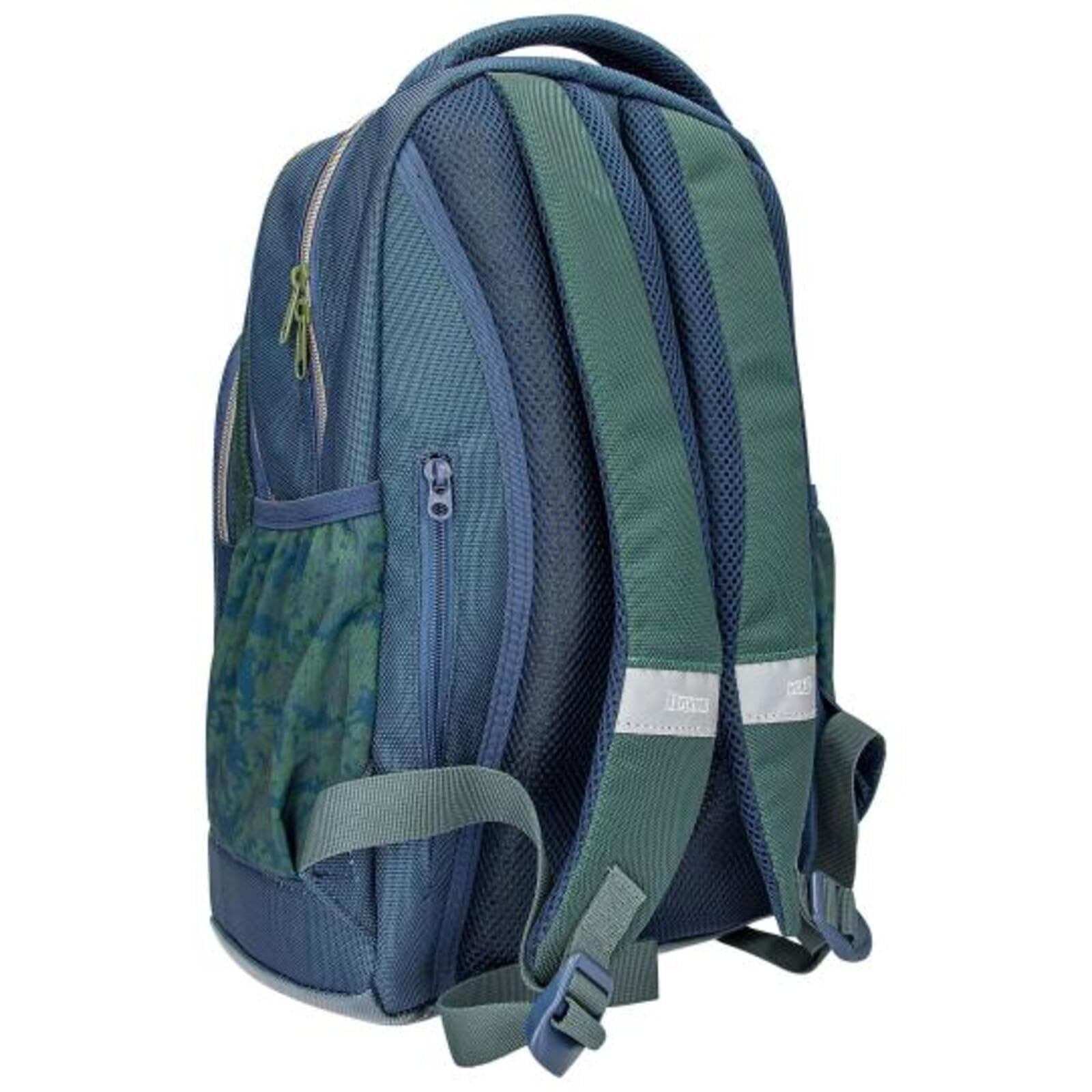 Depesche Adventure World - Zaino per la scuola e astuccio a 3 scomparti, motivo serpente scuro, zaino per la scuola con spalline regolabili, astuccio con matite colorate, forbici, righello, ecc