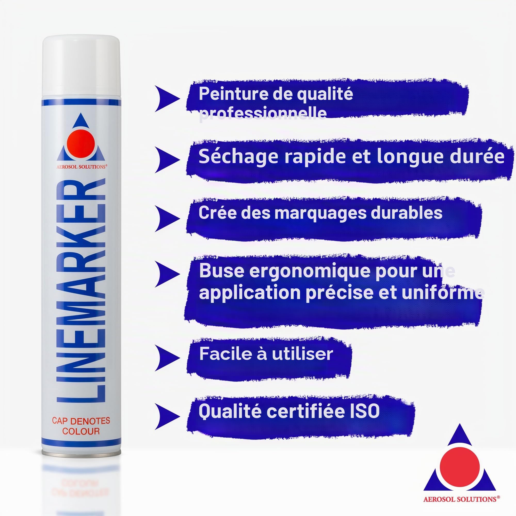 Aerosol Solutions Linemarker White Marking Spray 750 ml (6 Pack) - Quick Drying Floor Marking Paint for Roads, Car Parks, Warehouses & Sports Fields
