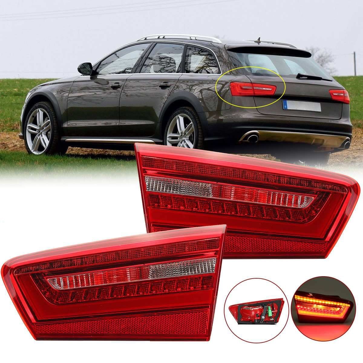 Générique Ensemble Feux Arrière Voiture 2 Pièces Voiture Feu Arrière Assemblage LED Clignotant Frein Lampe Intérieur Droit 4G5945093A 4G5945094A Pour A6 C7 2010-2016 Led Feu Arrière Auto