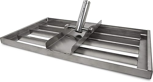 Miniatura 5 de Varomorus Herramienta de nivel de césped de acero inoxidable con mango para campo de golf de césped (18 pulgadas)