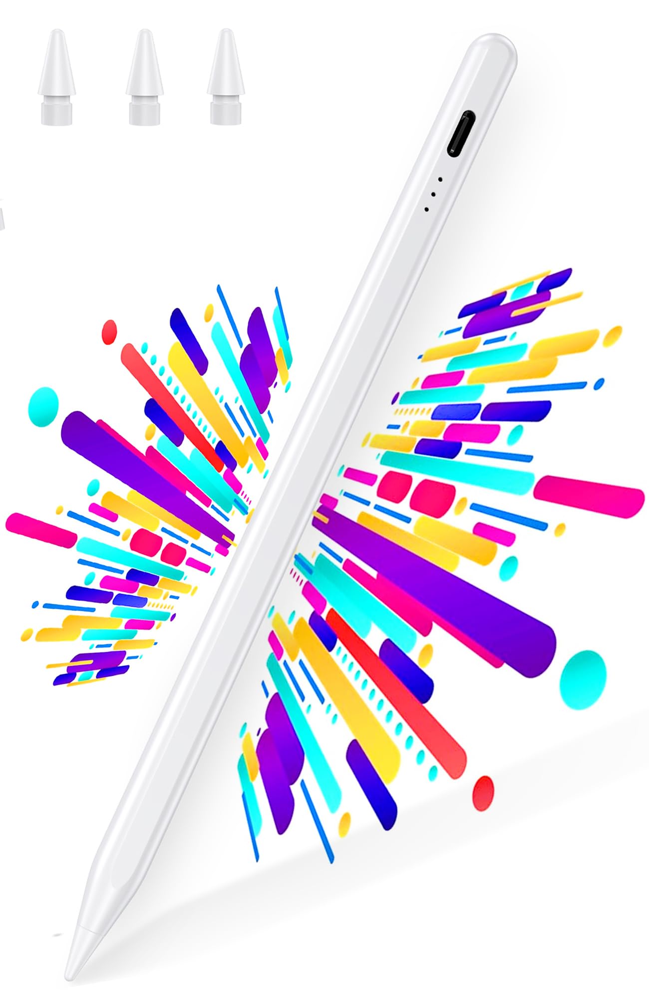 BAZO Penna Compatibile con iPad 2018-2026 - Penna per iPad Ricarica rapida, Palm Rejection, Sensibilità All'inclinazione, per ipad 11 A16/10/9/8/7/6, Pro 11/12.9, Air 5/4/3/M2/M3/M4/M5, iPad Mini 5/6.