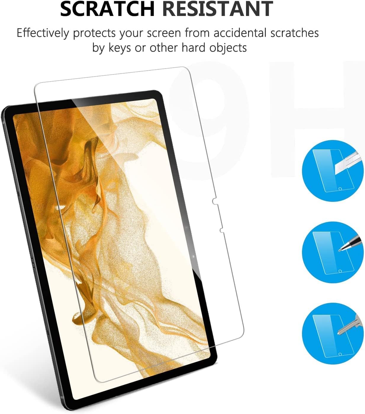 SPARIN 2 Pack Screen Protector Compatible with Samsung Galaxy Tab S8/ Galaxy Tab S7 11 inch, Tempered Glass, Alignment Frame (SM-X700/X706/T870/T875/T878) : Electronics