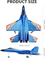 Vista 2 de SU27 RC Fighter Plane Principiante Avión RC 6-Axis Estabilizador Automático Control Remoto Aeronave Planeador Listo para Volar Resistente a Choques