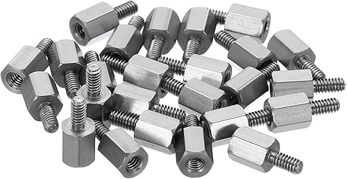 PATIKIL M2x5mm+0.157 in Macho-Hembra Hex Standoff, paquete de 25 tornillos de separación de PCB de acero inoxidable para placas base, cajas de