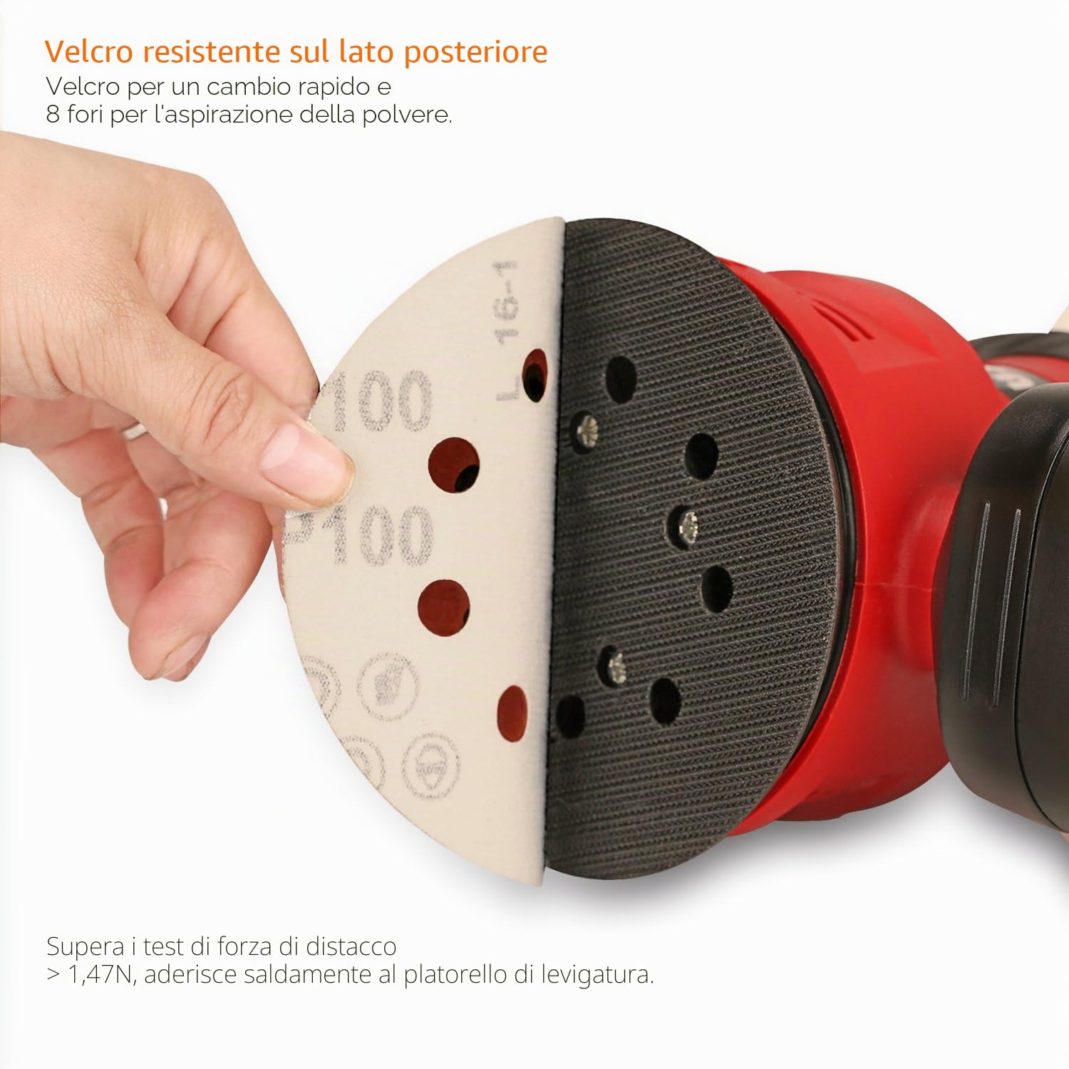 SPTA 100 Pezzi 125mm Dischi Abrasivi Carte Abrasive per Levigatrice 10 x 40/80/120/180/320/400/600/800/1500/2000 Graniglie Ideale per Levigatura/Lucidatura/Spolveratura