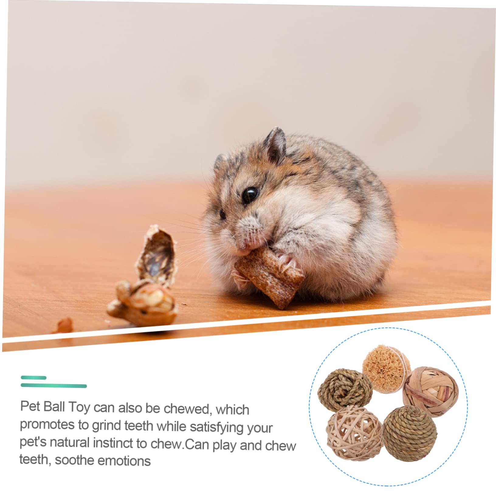 POPETPOP 15stücke Rattan Kauspielzeug Für Kleintiere Natürliche Kaubälle Für Kaninchen Hamster Und Meerschweinchen Zahnpflege Und Beschäftigung