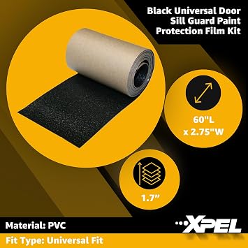 XPEL Black Universal Door Sill Guard (60 x 2.75) Paint Protection Film Kit