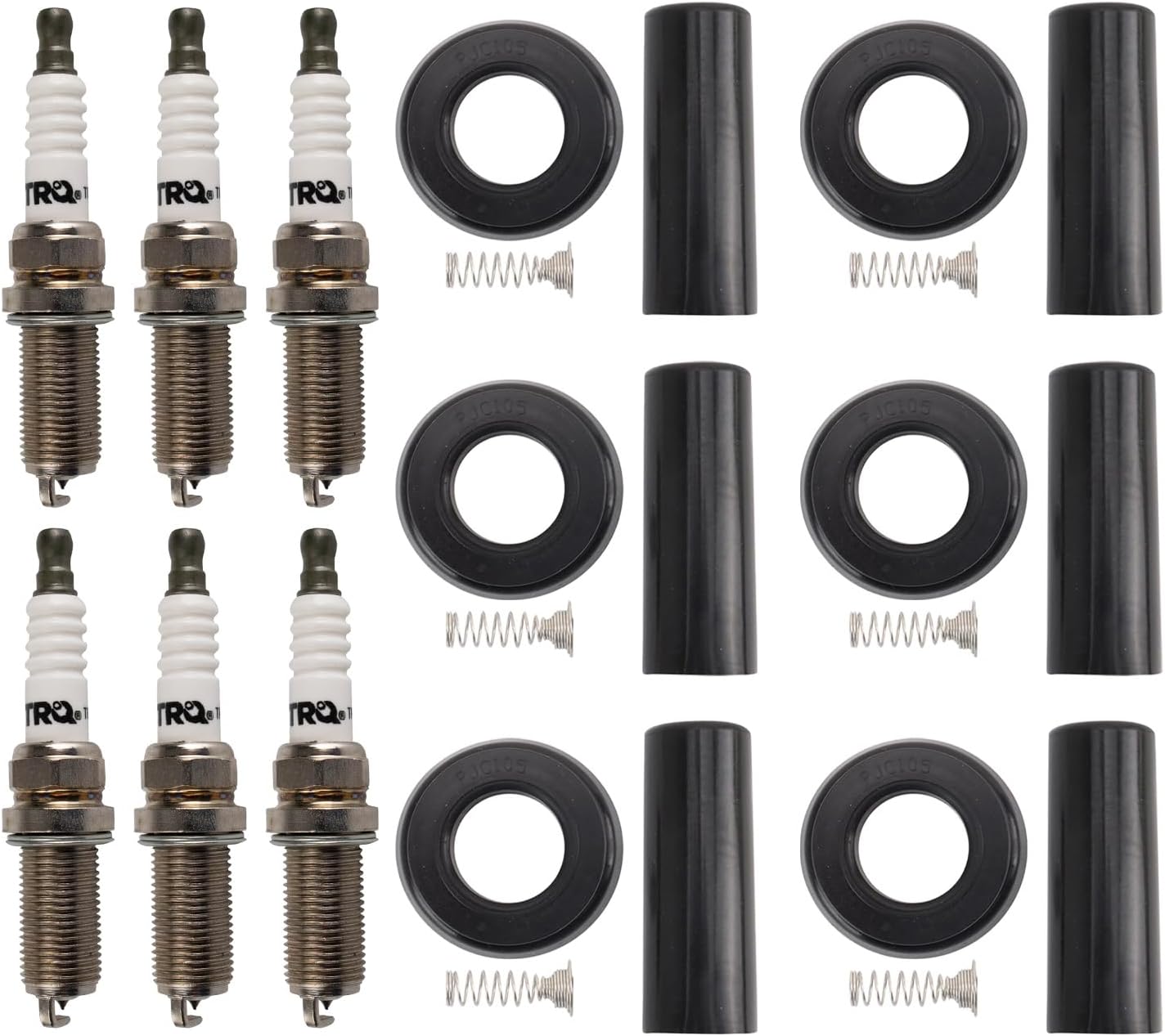 TRQ Ignition Coil and Spark Plug Kit 12 Piece Compatible with 2004 Mitsubishi Galant