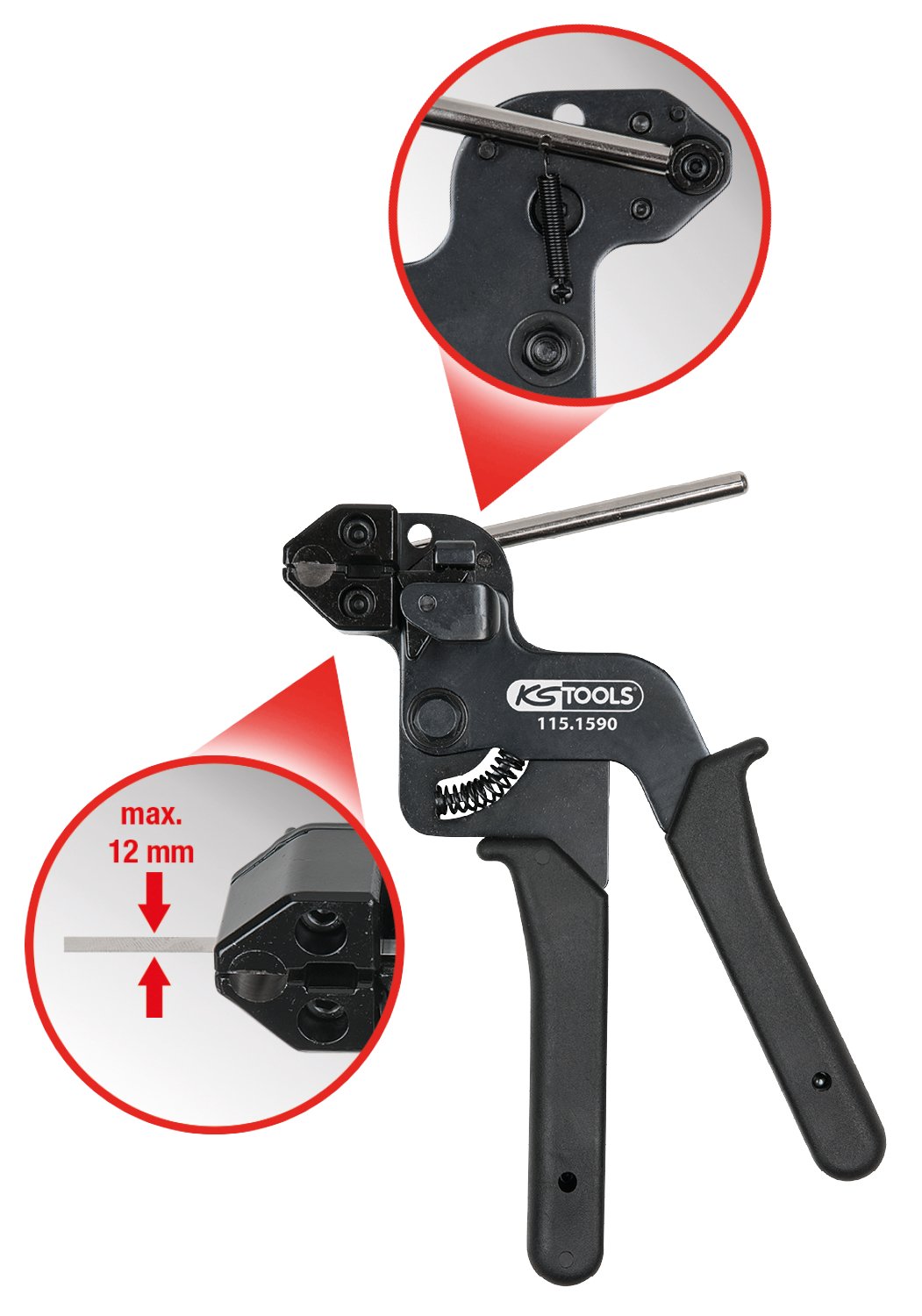 KS Tools 115.1590 Szczypce do nierdzewnych połączeń kablowych z wejściem kólkowym