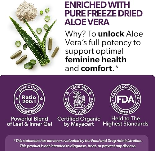 Miniatura 5 de Probióticos para mujeres con aloe vera y D-manosa para un bienestar completo que apoya infección urinaria BV YI, y salud vaginal y es sin OMG -