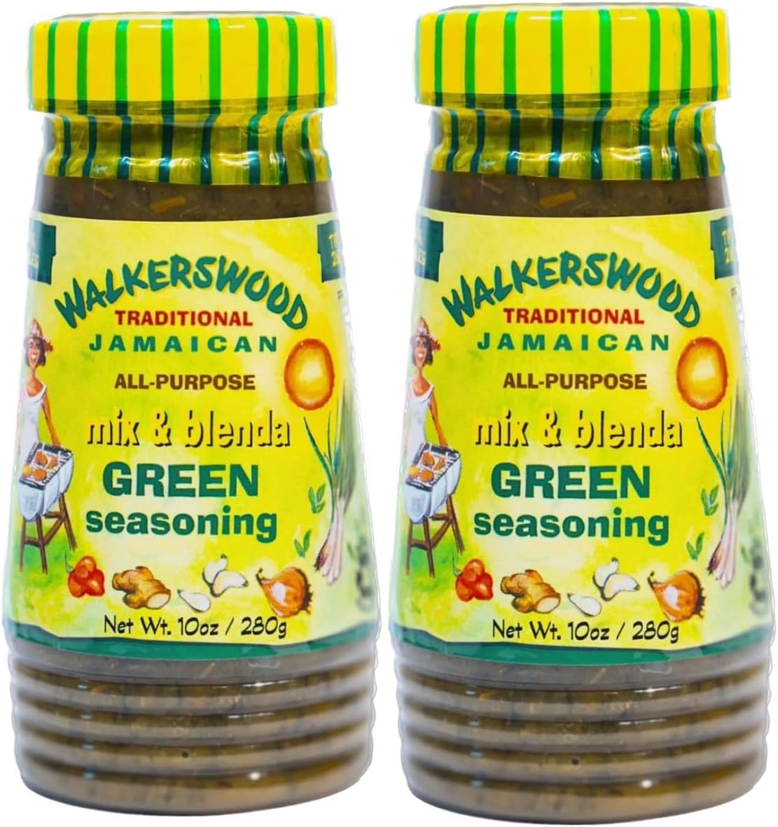 Walkerswood Traditional Jamaican Green Seasoning 280g (Pack of 2) in a