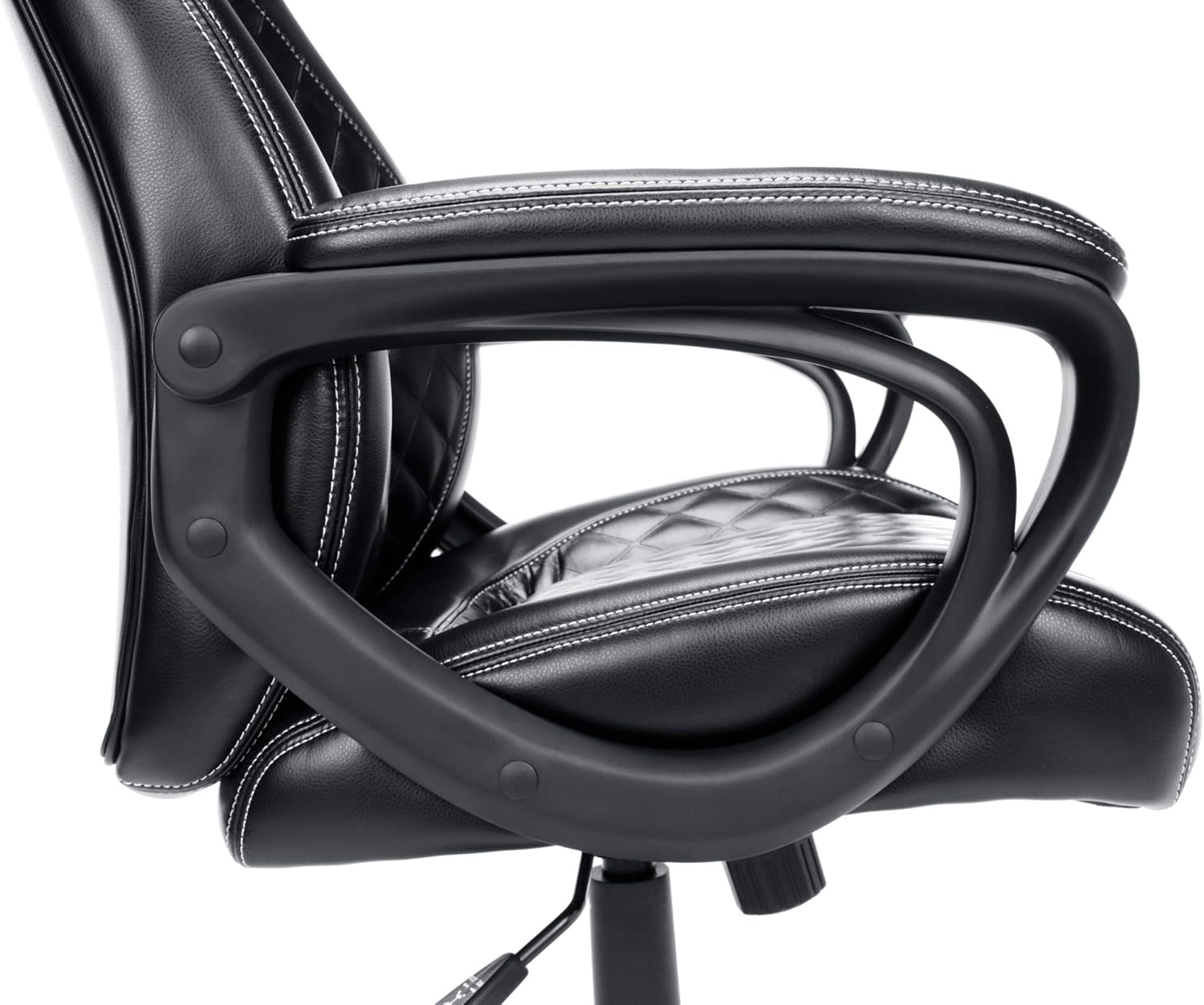 OFM ESS Collection Racing Style SofThread Leather High Back Office Chair, in Black (ESS-6060) : Office Products