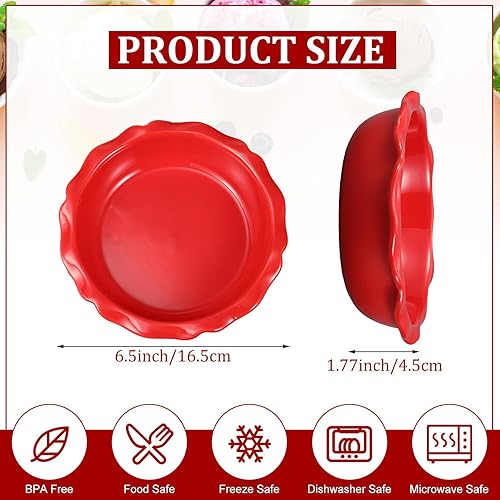 Miniatura 2 de Ziliny 10 mini moldes para tartas de 6.5 pulgadas, platos individuales de cerámica de 12 onzas, moldes pequeños para tartas, moldes de pollo para