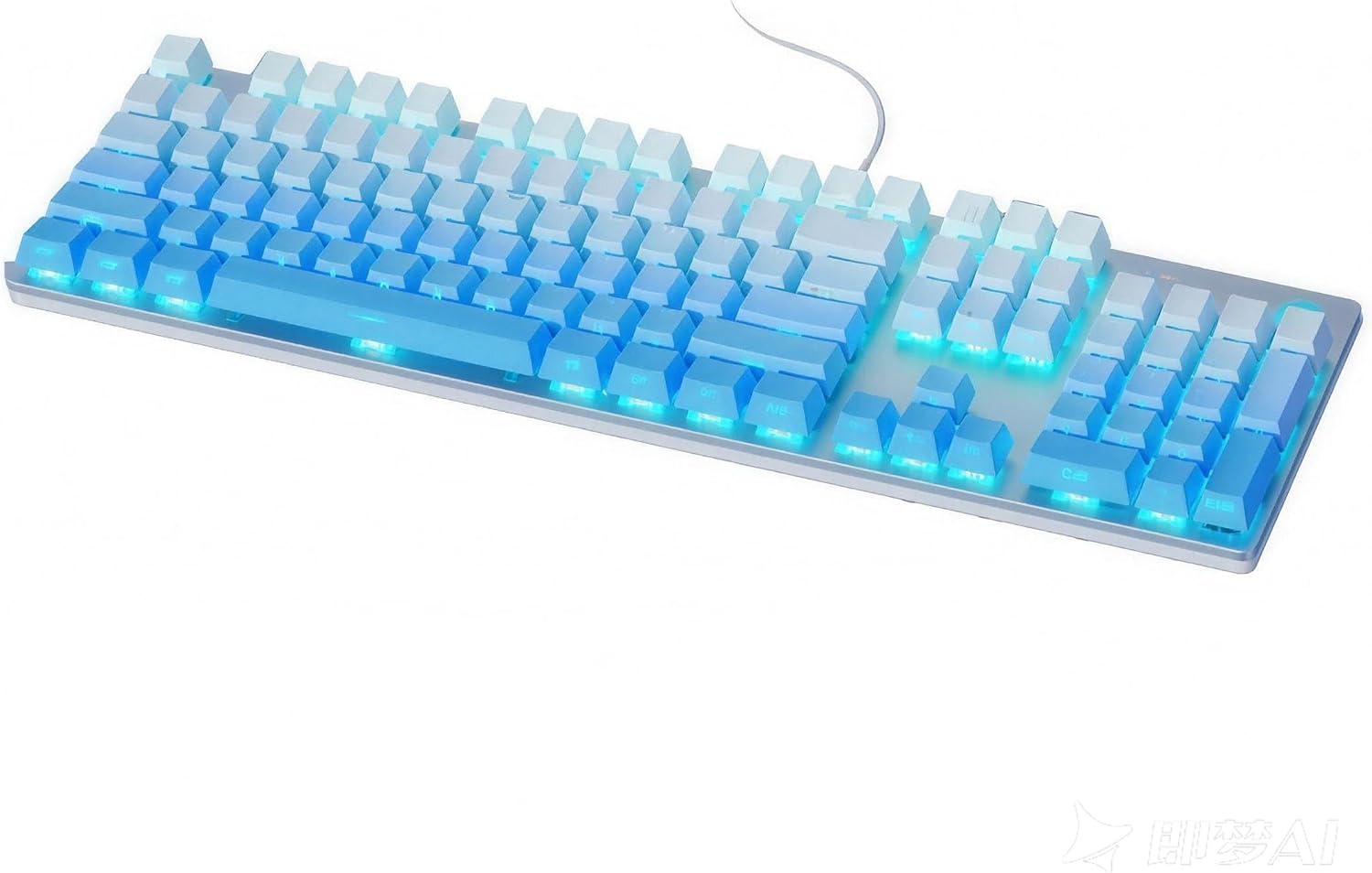 HP Wired Mechanical Gaming Keyboard GK400F, 104 Keys Full Size USB Keyboard, Brown Switches, Ice Blue LED Backlit, Anti-Ghosting, Durable Metal Panel, HP Keyboard for PC Gamer