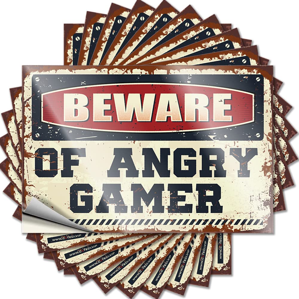 Beware of Angry Gamer Cover Autumn - Gifts Tattoos Self Adhesive Sticker(8X12CM)