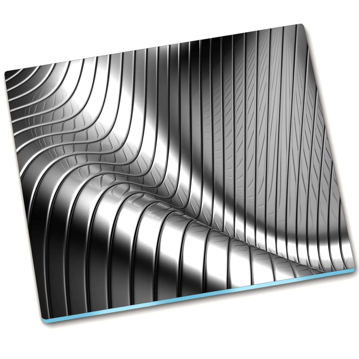 Plaque de protection en verre 60x52 cm argent 3D pour couvre-poêle et crédence