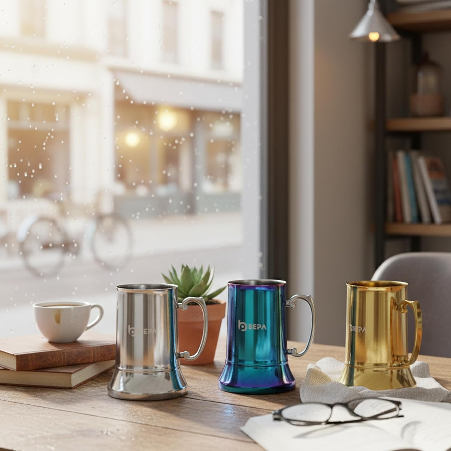 BEPA Stainless Steel Beer Mug, 20 oz – Rainbow Color Double Wall Insulated Metal Tankard & Coffee Mug with Handle - 3 Color Options, Durable Beer Stein for Gifts, Camping & Home (Rainbow) - Image 3