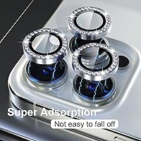 Vista 139 de Misea [3+1] for iPhone 14 Pro/iPhone 14 Pro Max Camera Lens Protector Bling, 9H Tempered Glass Camera Cover Screen Protector Metal Individual Ring