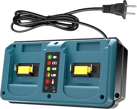 DC18RD Dual Charger Replacement for Makita 18V Battery Charger | 18V Charger Station Compatible for Makita 14.4V-18V LXT Li-ion Battery BL1815 BL1820 BL1830 BL1850 BL1415 BL1430