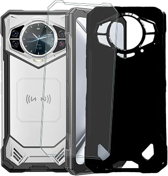 for Doogee S200 Military-Grade Phone Case & Screen Protecto Black | 2 Pack,6.72 Inch,Military Grade Protection Cover,TPU,Shockproof,Tempered Glass,Anti-Scratch,9H Hardness,Case Friendly