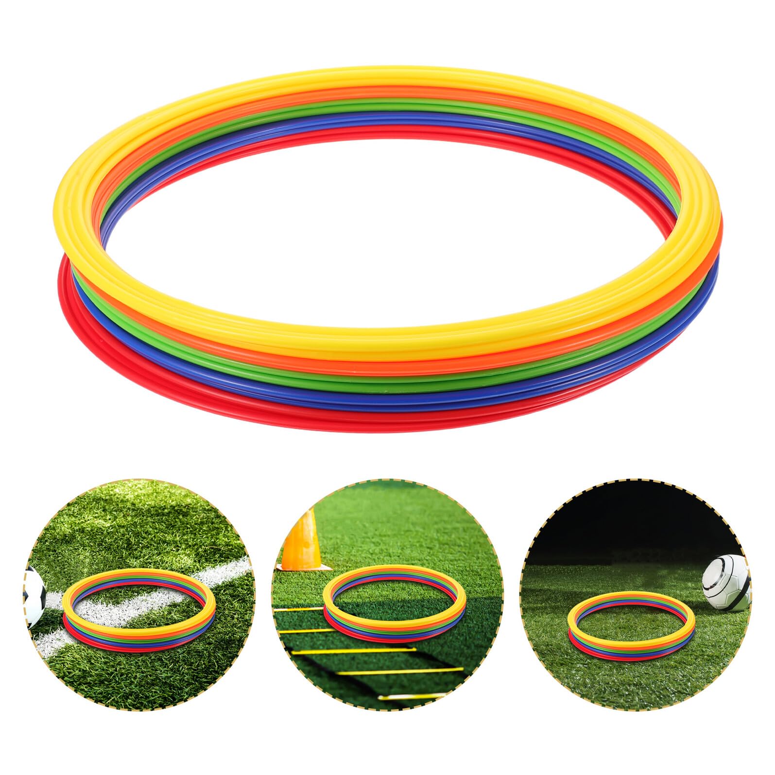 Abaodam 10pezzi Anelli di Allenamento per Agilità Cerchi in Plastica per Saltare Attrezzatura per Allenamento nel Basket Anelli da Calcio per Agilità di velocità per Calcio e Basket