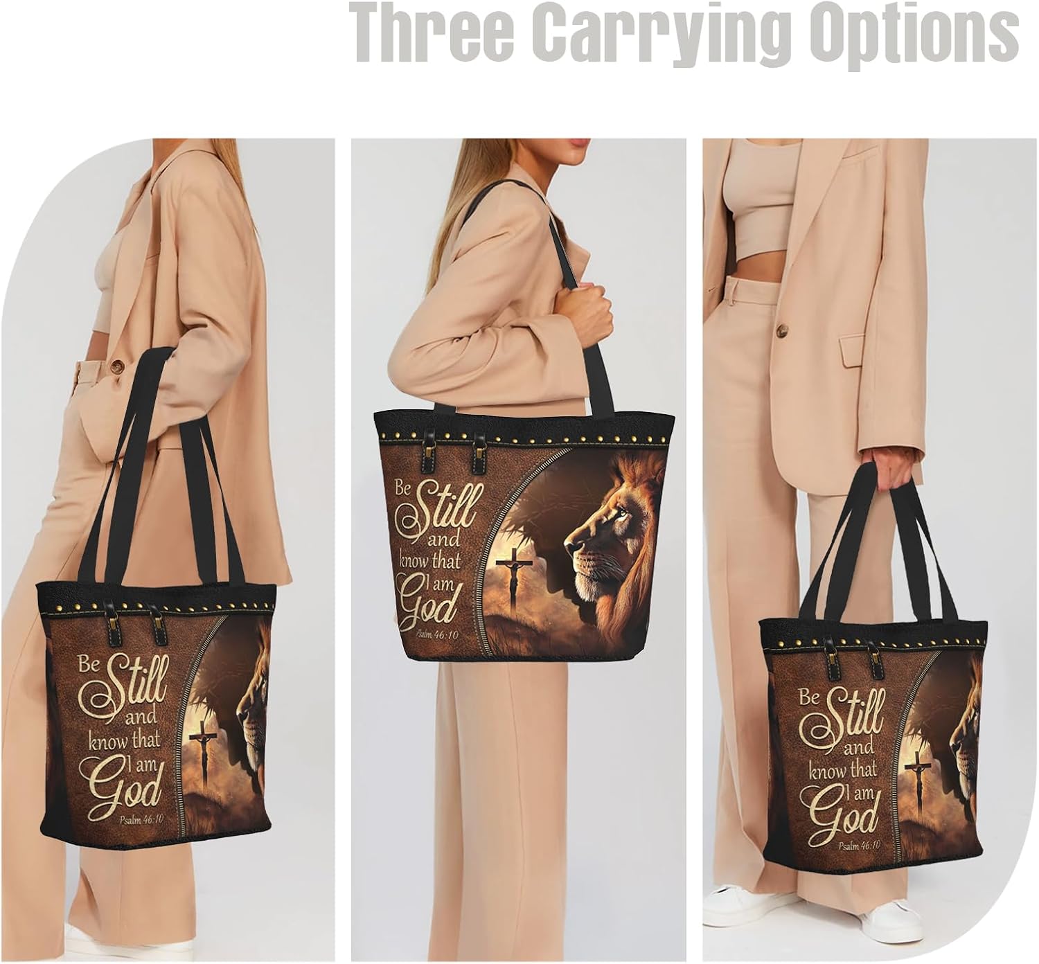 Bible Tote Bags for Women Christian Tote Bag Church Shoulder Bag Inspirational Bags With Zipper Christian Gift - Image 6