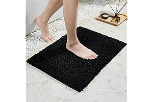 TECHMILLY Black Small Rug: Ultra-Soft Bath Mat for Enhanced Comfort