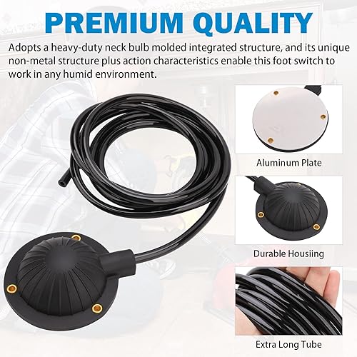 Miniatura 6 de FEITON - Cabezal de corte combinado de limpiador de drenaje, 7 unidades, 0.630in + interruptor de pedal de aire para máquinas de limpieza de drenaje