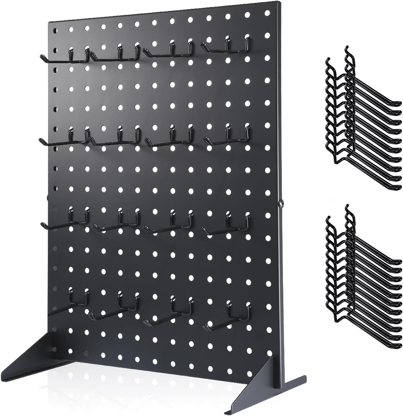 Novelfun Pegboard Display Stand with 16pcs Hooks Desk Tabletop Pegboard ...