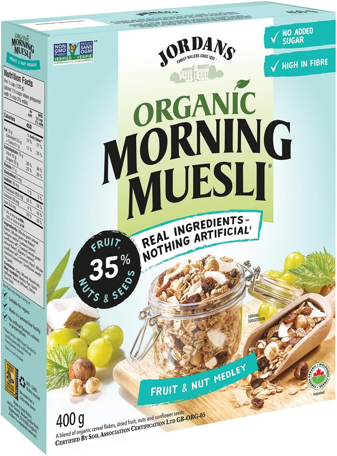 Jordans Organic Morning Muesli - Fruit & Nut Medley, 375g : Amazon.ca ...