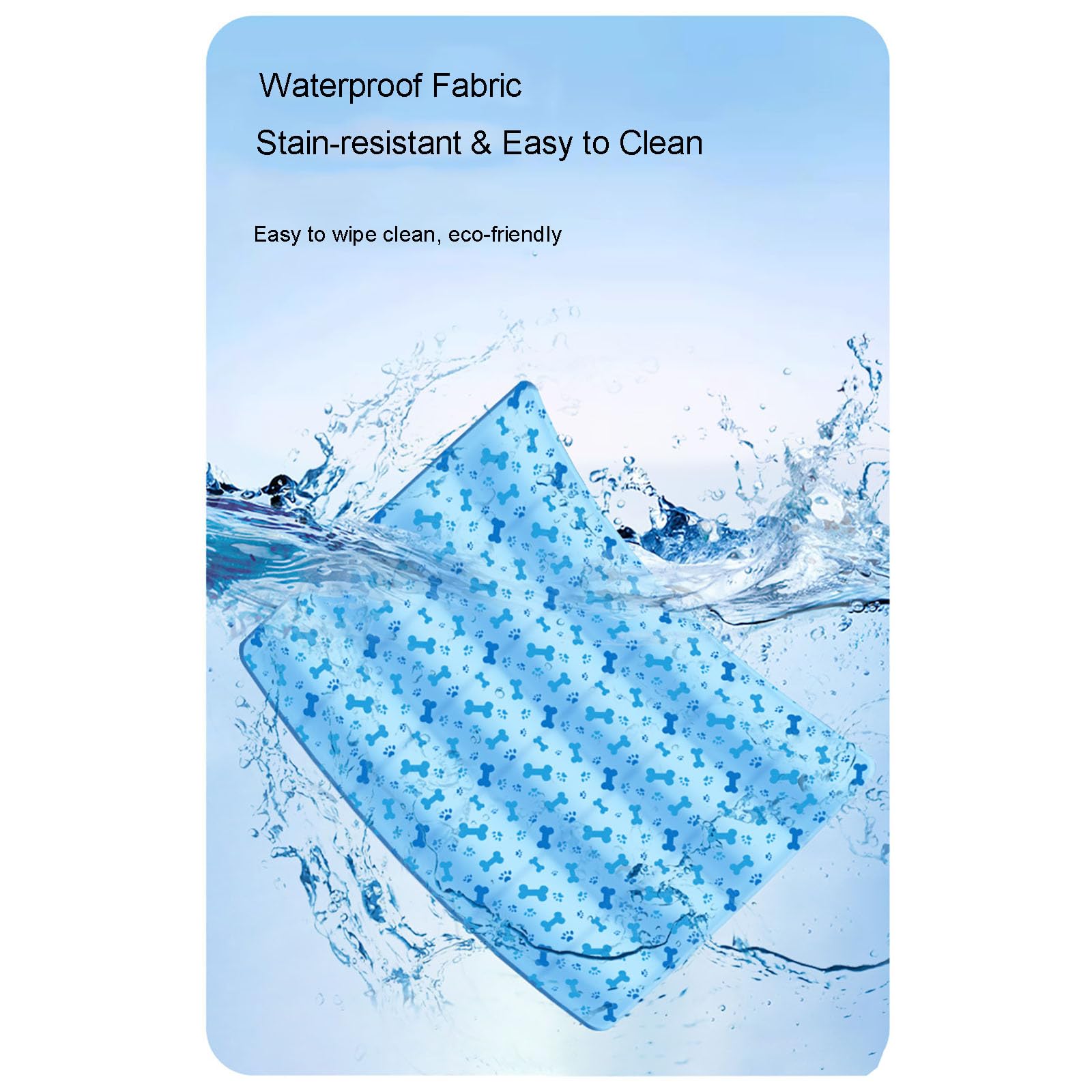 Tappetino Di Raffreddamento per Cani,Tappetino Di Auto-Raffreddamento per Gatto Domestico,Mattasso Non Tossico Di Gel Di Auto-Raffreddamento per Animali Domestici,Portabile Pieghevole (Blue(60x90cm))