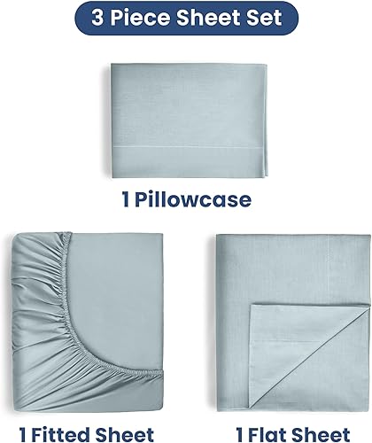 Miniatura 10 de Martex Juego de sábanas Queen de 400 hilos 100% satén de algodón de 4 piezas, 1 sábana bajera, 1 sábana encimera y 2 fundas de almohada, súper