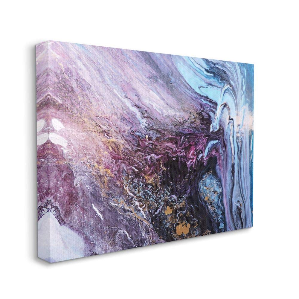 Stupell Industries Abstract Liquid Purple Blue Texture Painting, Design by Leticia Herrera Wall Art, 36x48, Canvas
