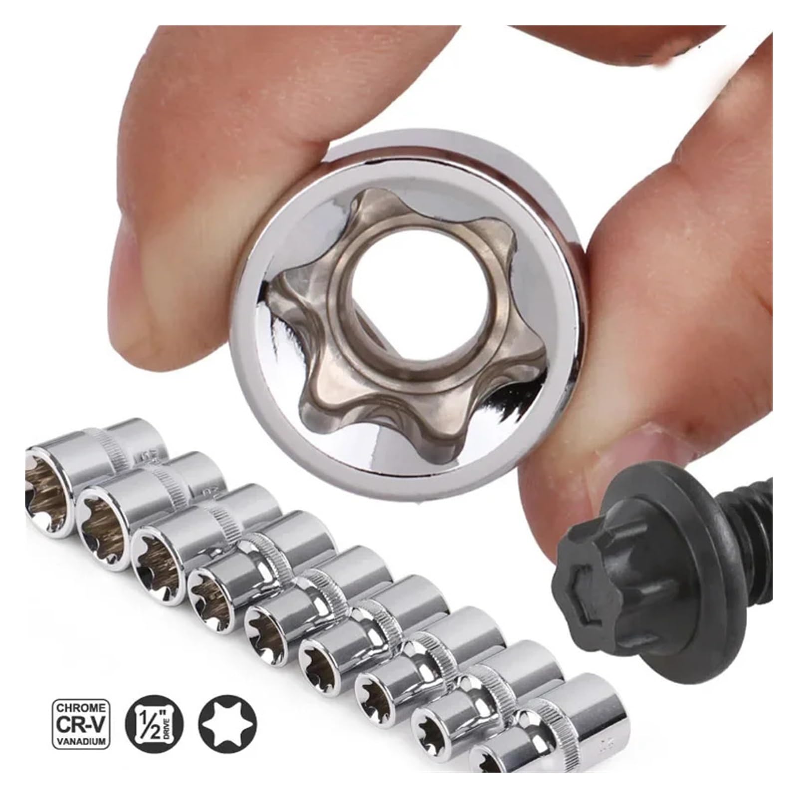 Juego de 14 herramientas de extracción de tuercas, juego de extractores de impacto con caja de almacenamiento sólida para uso industrial