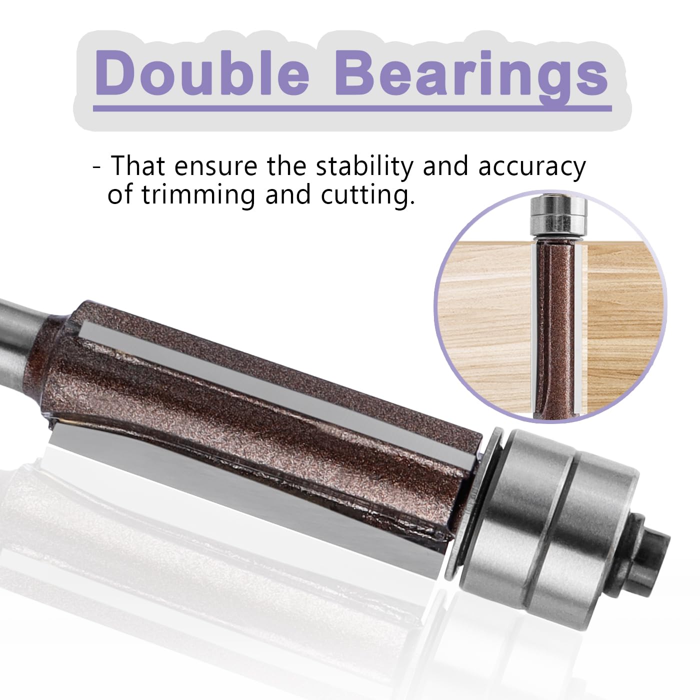 Treki 4 Pcs Flush Trim Router Bit Set - Image 3
