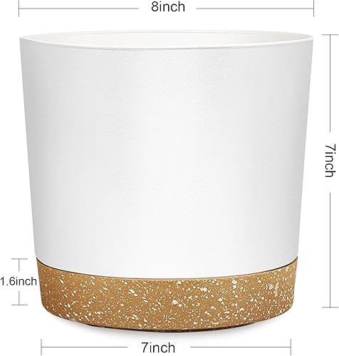 Miniatura 2 de Macetas colgantes para plantas de interior, macetas colgantes de 8 pulgadas con 3 ganchos, juego de 2 macetas modernas con orificio de drenaje y