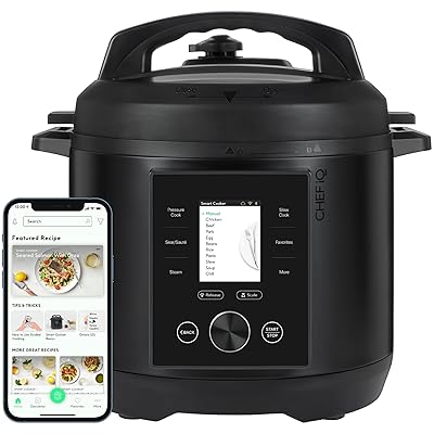 CHEF iQ Smart Pressure Cooker with WiFi and Built-in Scale - Easy-to-Use 10-in-1 Multicooker with 500+ Guided Recipes - Rice Cooker, Slow Cooker, Instant Meals for Foodies - 6 Quart - Family Size