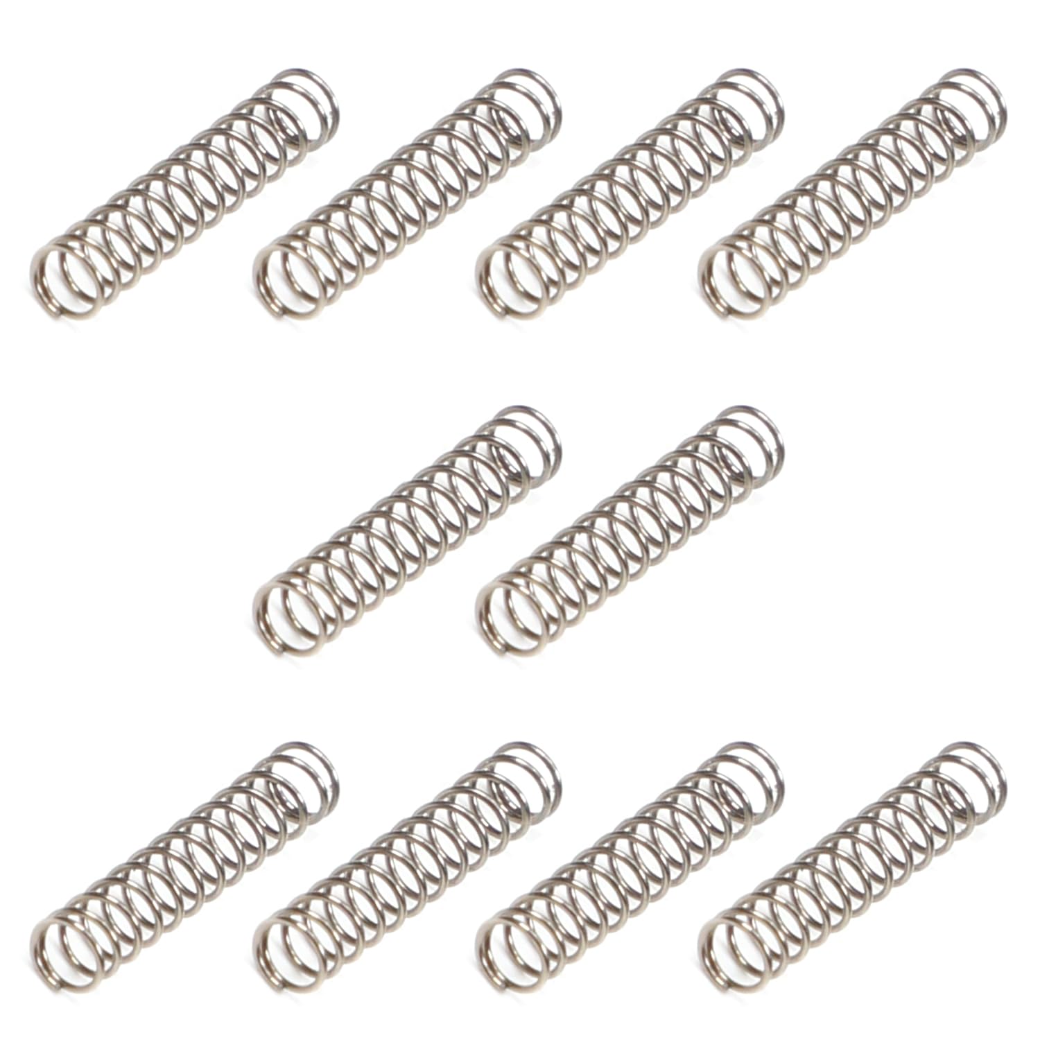 Bettomshin 10Pcs Compressed Spring, 0.01" Wire Dia x 0.12" OD x 0.59" Free Length, Spring Steel Construction, Extension/Mechanical Compression Springs for All Types of Home Repairs DIY (0.3x3x15mm)