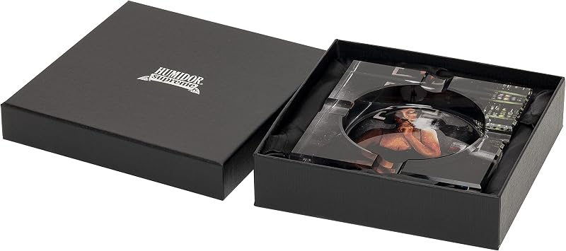 Four Finger Crystal Cigar Ashtray Havana Beauties Global NFT Gallery Series Cubanesque Cigar Portrait Premium Ash Tray (Havana Fiction)