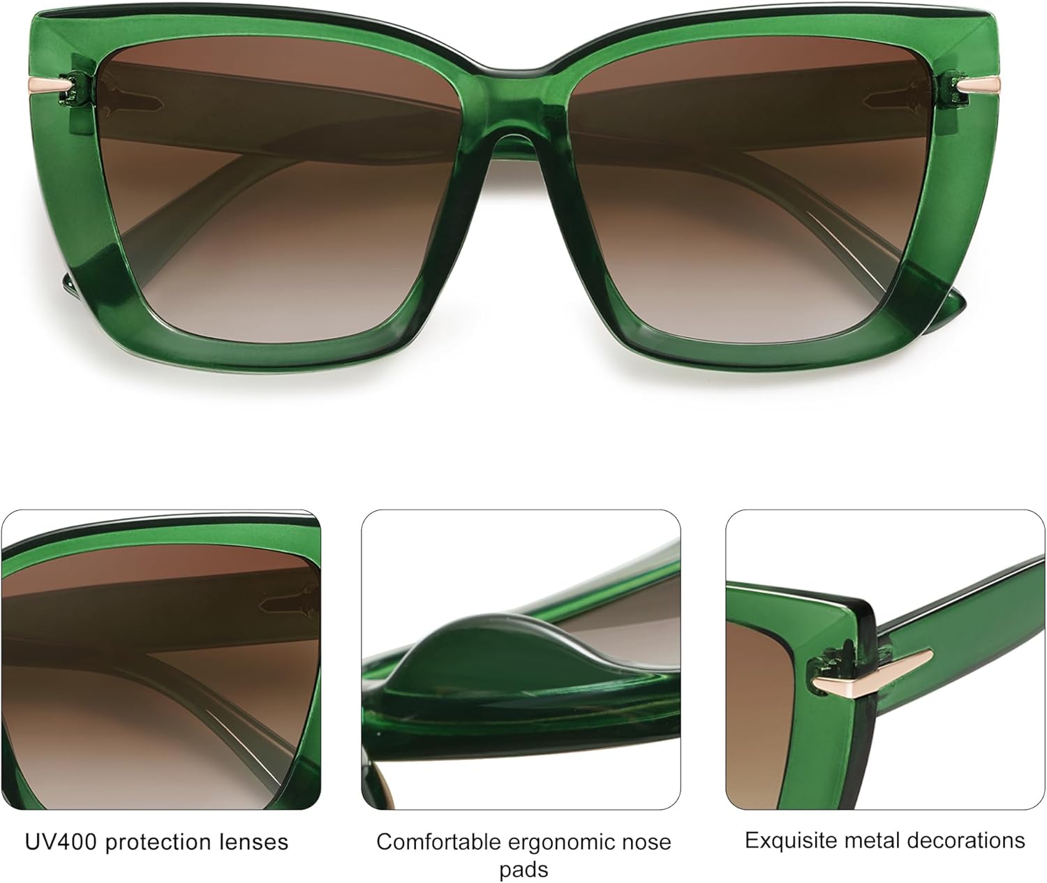 SOJOS Big Large Oversized Cat Eye Sunglasses for Women, 70s Trendy Plus Size Designer Shades SJ2231 - Image 4