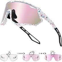 BIRCEN Photochromic Cycling Glasses - Sport Mountain Bike Sunglasses for Men Women Running Riding Baseball