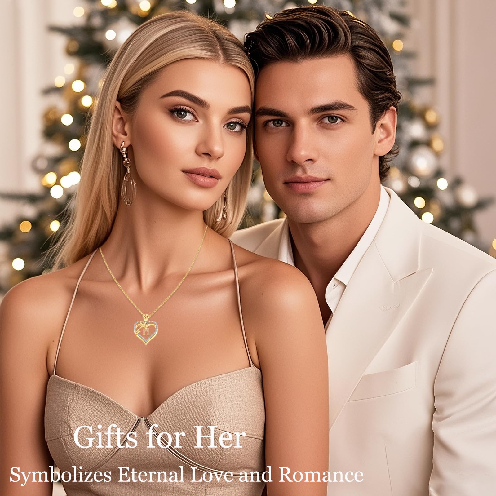 Collar Mujer A-Z Inicial de Nombre Colgante Corazon, Collar Plata de Ley 925/Latón Regalo Cumpleaños Mujer Mamá Novia para Aniversario día de San Valentín Regalos Día de la Madre