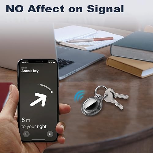 Miniatura 132 de Funda para AirTag con llavero, a prueba de golpes y antiarañazos, accesorios para localizadores GPS, para bolsos y maletas, transparente F5-Clear