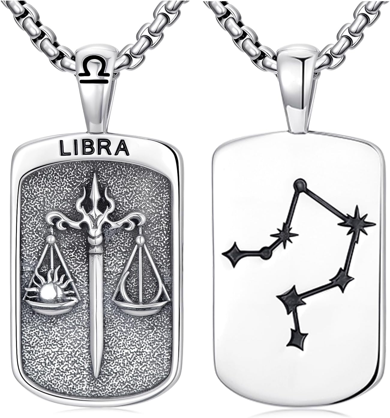 Zodiac Necklace 925 Sterling Silver Constellation Necklace Horoscope Astrology Pendant Zodiac Jewelry Gift for Men Women