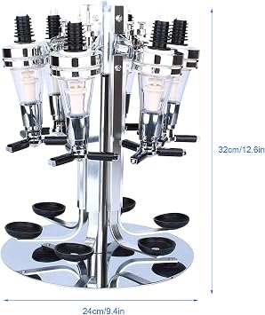 Revolving Alcohol Caddy Alcohol Liquor Dispenser Bar Dispenser Bottle Liquor Dispenser Bar Rotating Liquor Holder 6 Bottle Professional Alcohol Dispenser Station